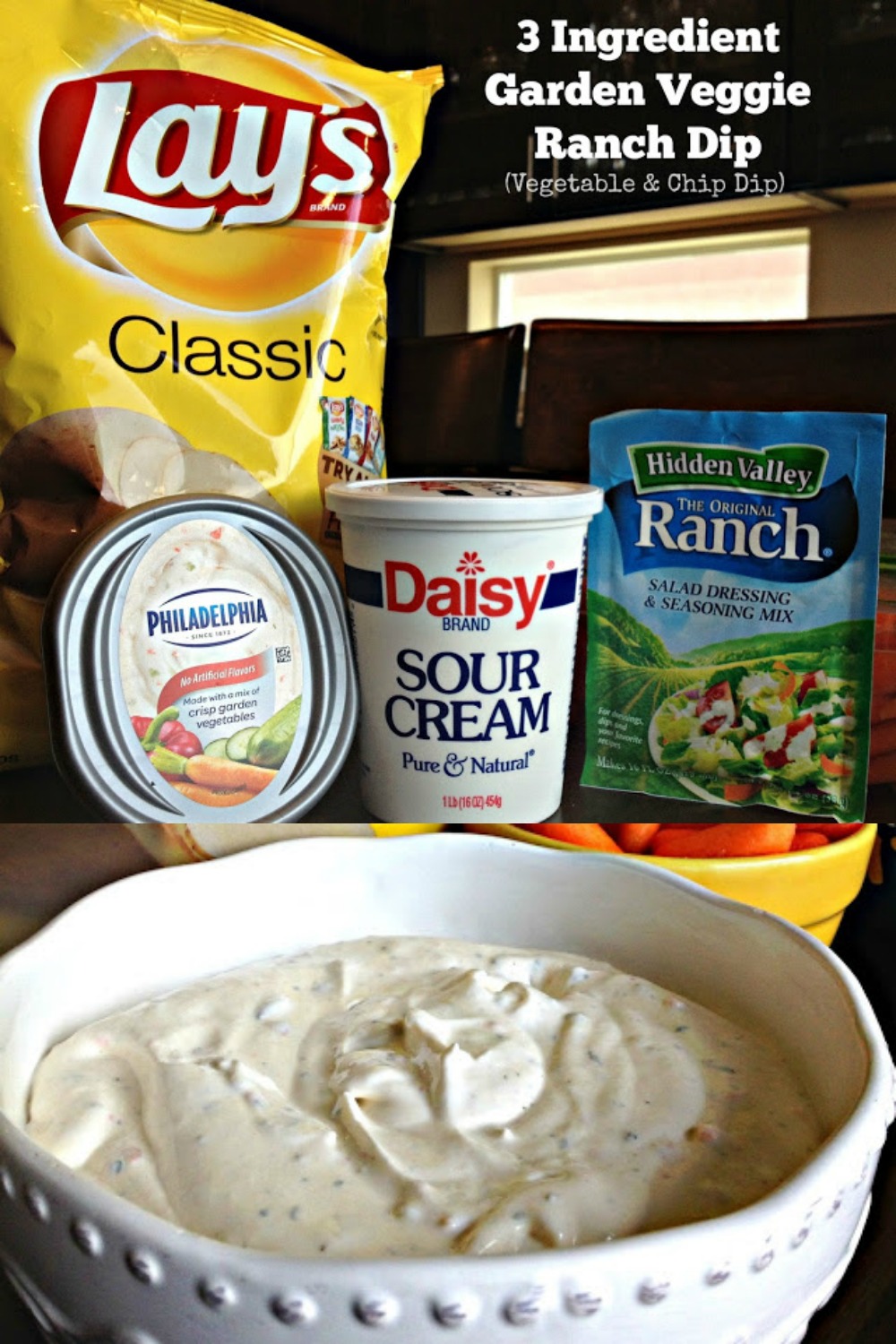 3 Ingredient Garden Veggie Ranch Dip (Easy) Sweet Little Bluebird