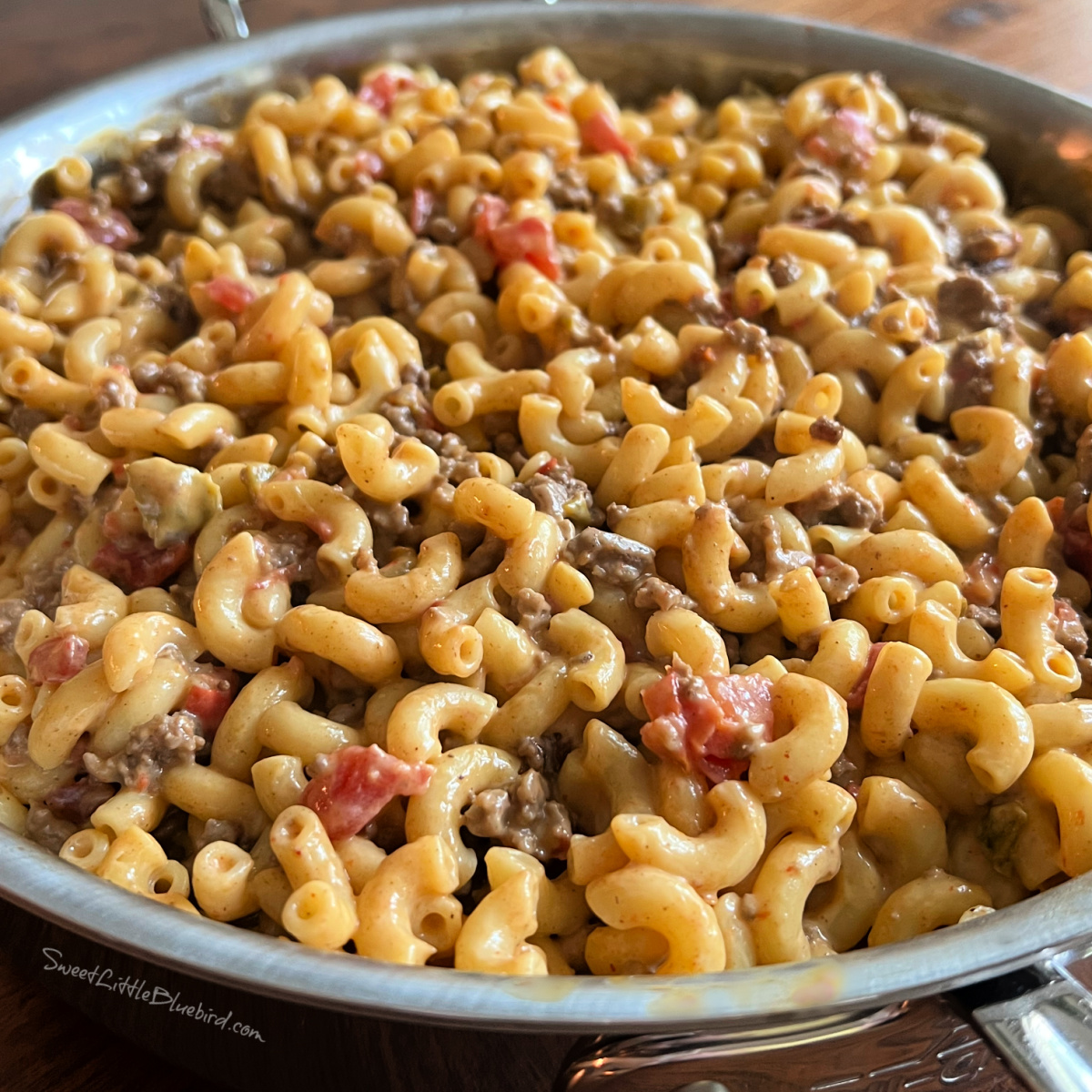 Queso Macaroni and Cheese with Taco Beef Sweet Little Bluebird