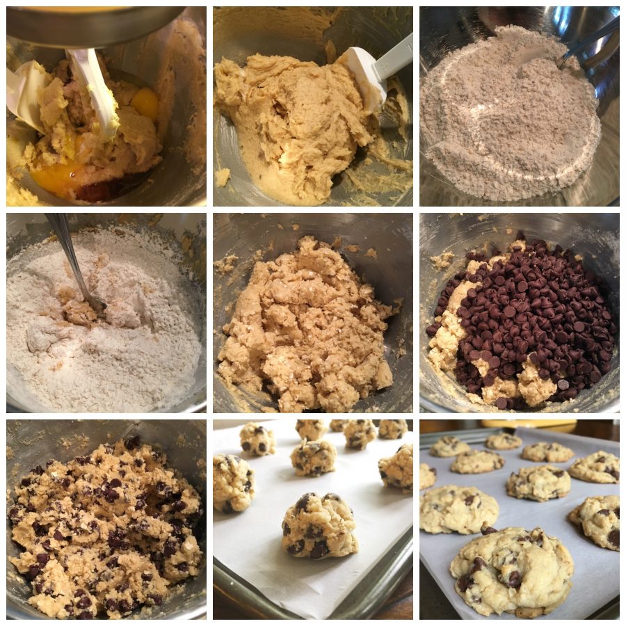 This is a 9 picture photo collage showing pictures making the cookies.