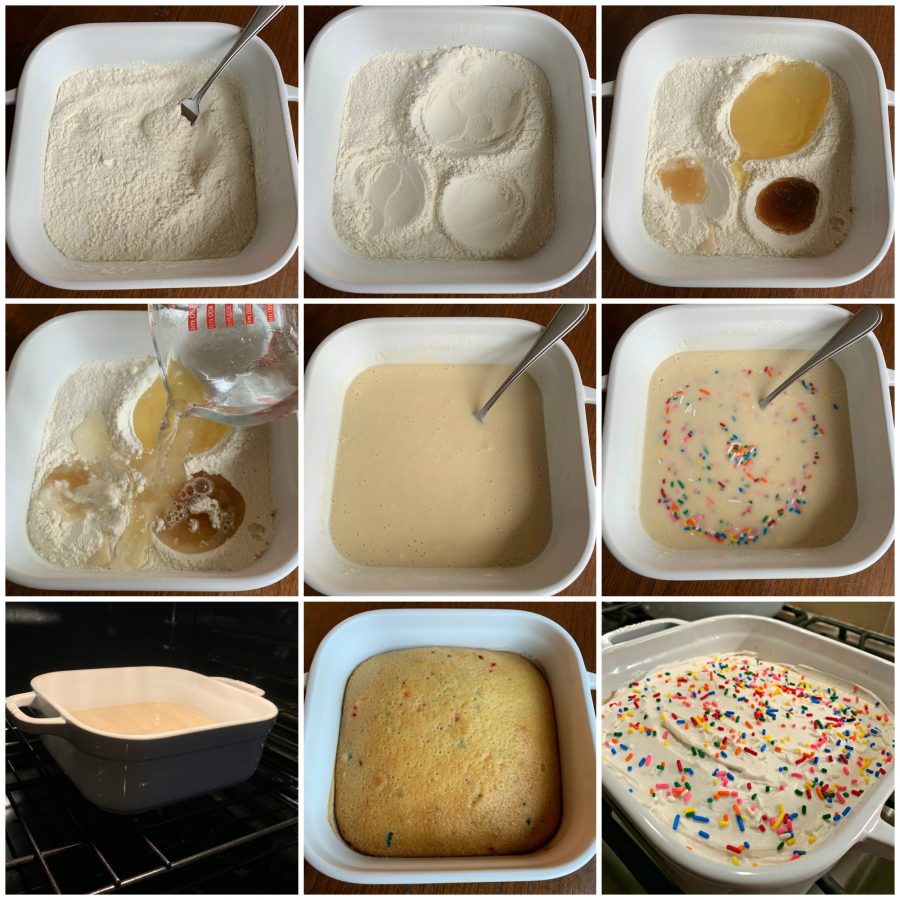 CRAZY WHITE CAKE WITH RAINBOW SPRINKLES (NO EGGS, MILK OR BUTTER)