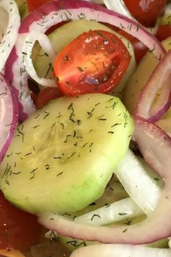 Close up photo of Grandma B's Cucumber Salad