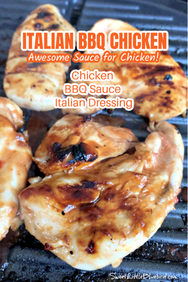 Photo of Italian BBQ Chicken on a grill.