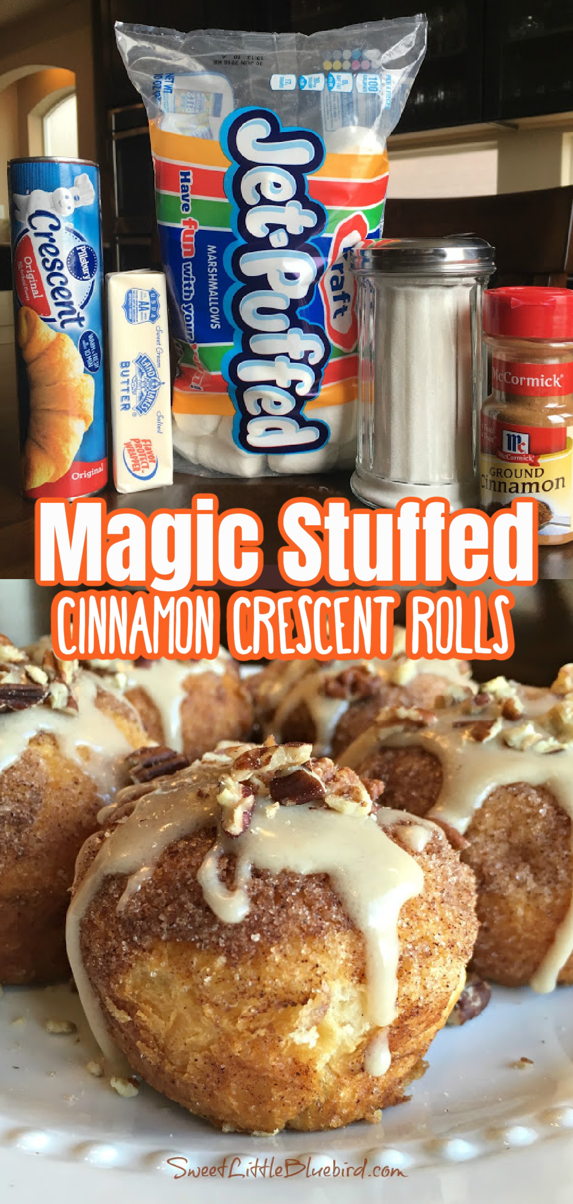 Magic Stuffed Cinnamon Crescent Rolls
