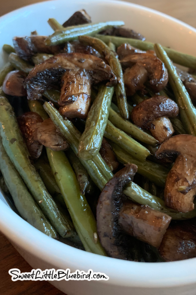 Oven Roasted Green Beans and Mushrooms (Easy) Sweet Little Bluebird