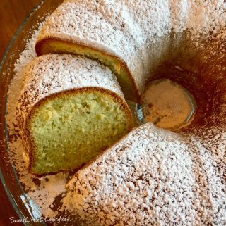 This image shows Easy Pistachio Pudding Bundt Cake.
