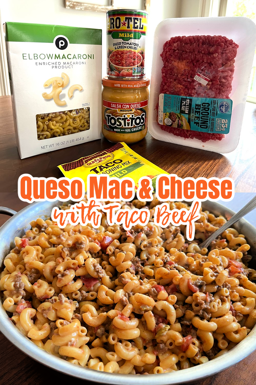 Queso Macaroni & Cheese with Taco Beef