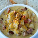 Crock Pot Cheesy Sausage Chowder – Weekend Potluck 350