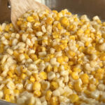 This image shows Honey Butter Corn cooked in a skillet, ready to serve.