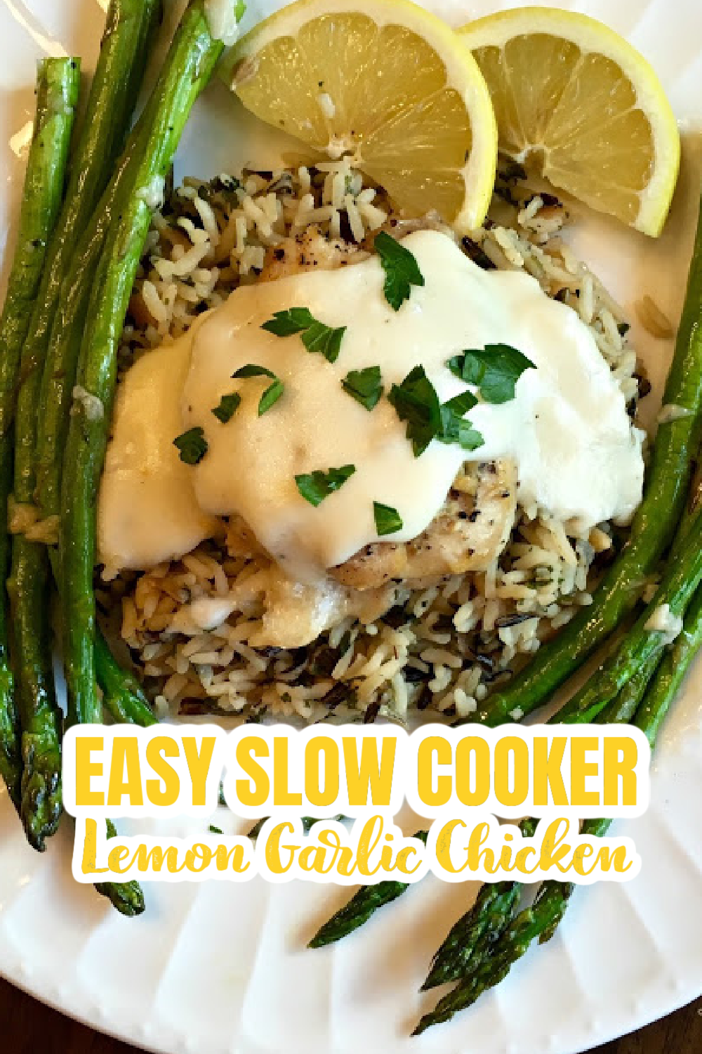 Easy Slow Cooker Lemon Garlic Chicken (Awesome Creamy Sauce)