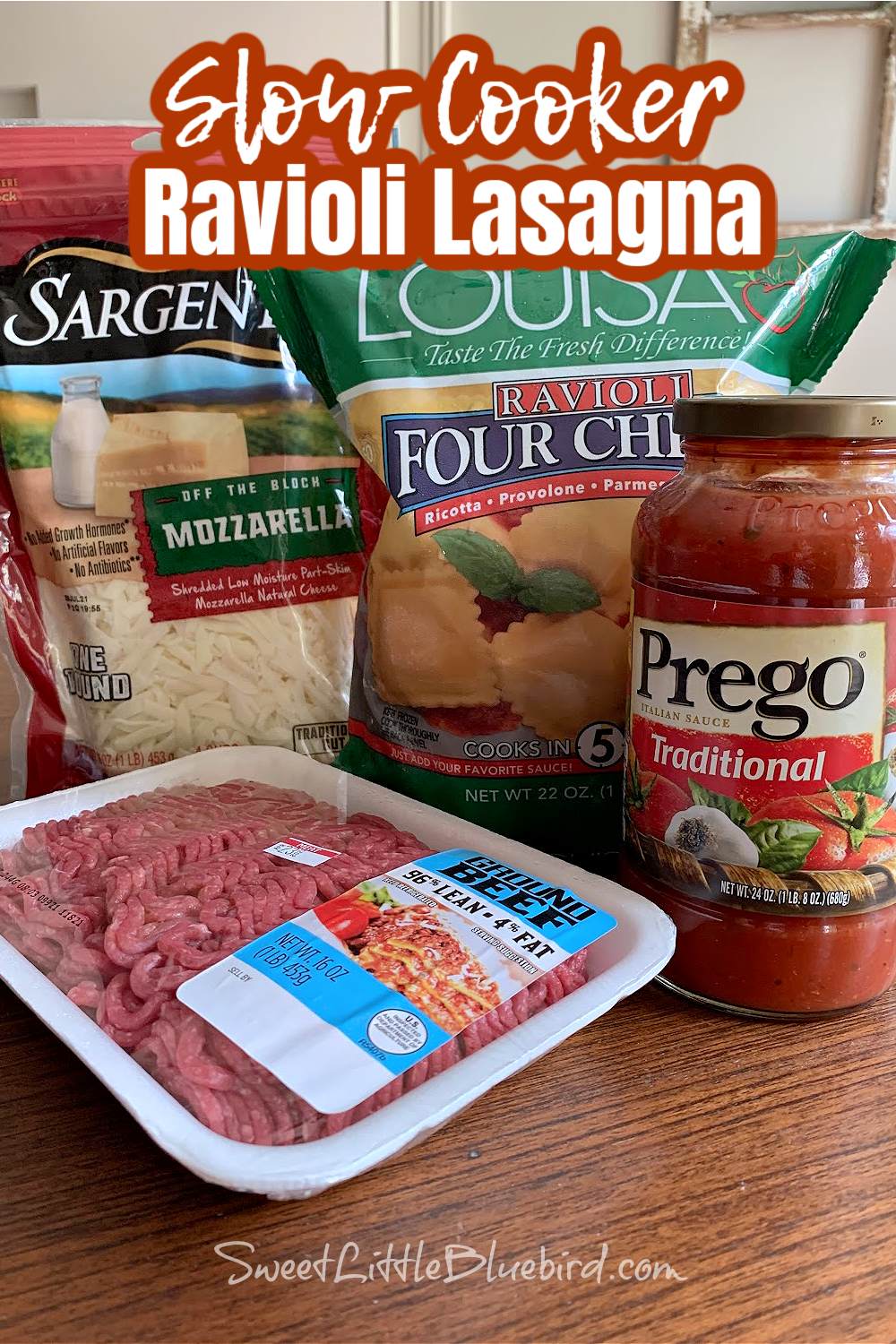 Photo of the ingredients for Slow Cooker Ravioli Lasagna 