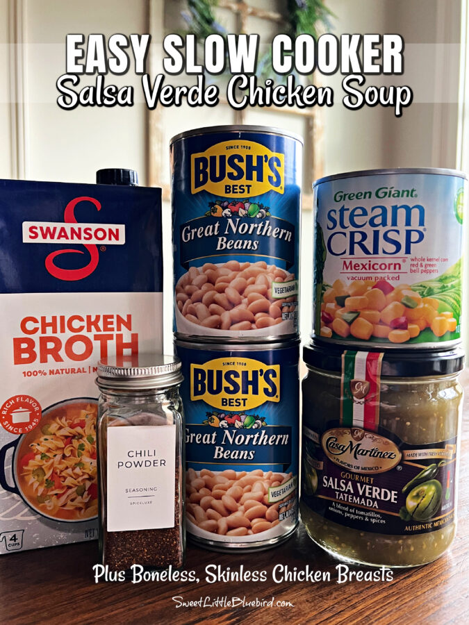 This image shows the ingredients for the soup on a kitchen table.