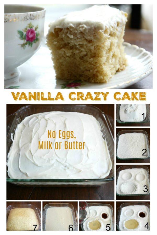 Vanilla Crazy Cake No Eggs Milk Or Butter EASY PANTRY CAKE Sweet 