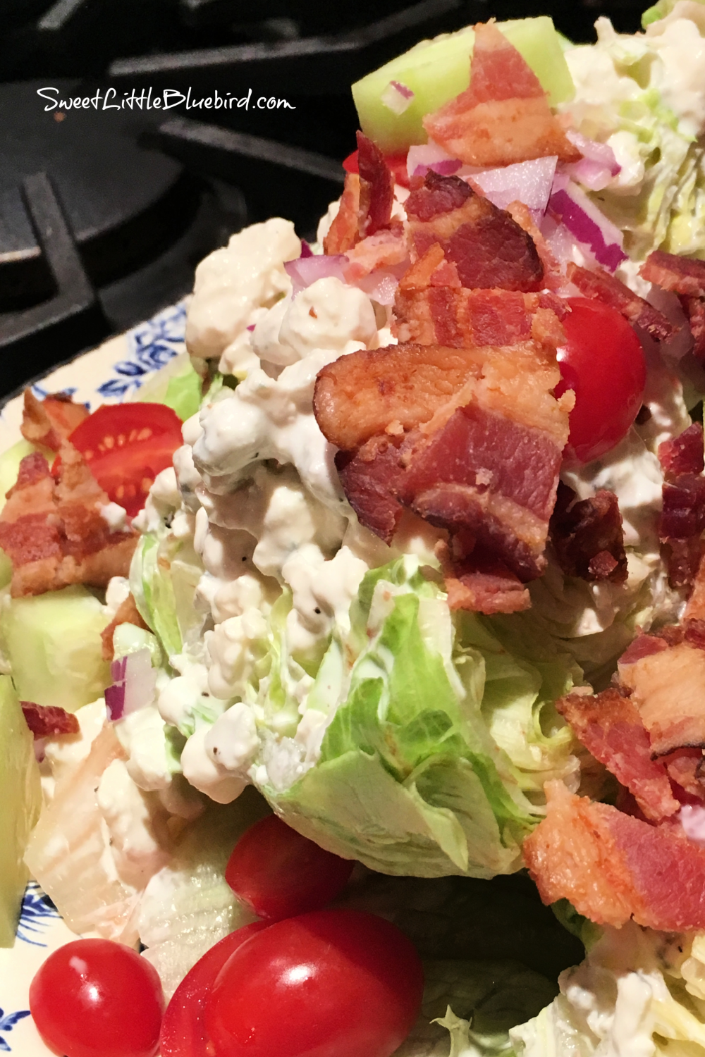 Classic Wedge Salad with Homemade Blue Cheese Dressing 