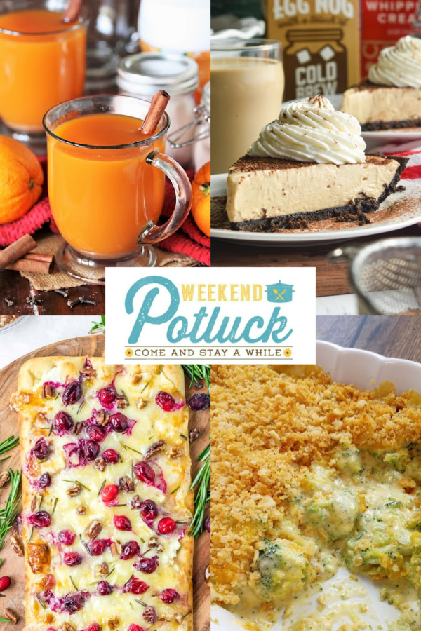 Instant Russian Tea Mix, Cranberry Brie Flatbread, Egg Nog Pie and Better Broccoli Cheese Casserole. - WEEKEND POTLUCK 507