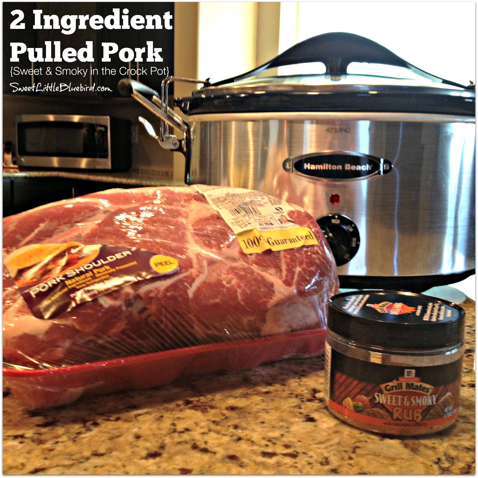 Easy Slow Cooker Pulled Pork (2 Ingredients) - Sweet Little Bluebird